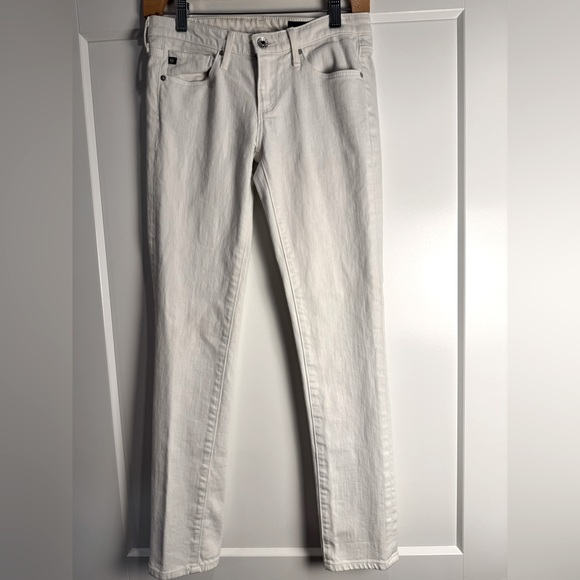 AG Adriano Goldschmied white Straight Leg low rise jeans cotton - Picture 1 of 9
